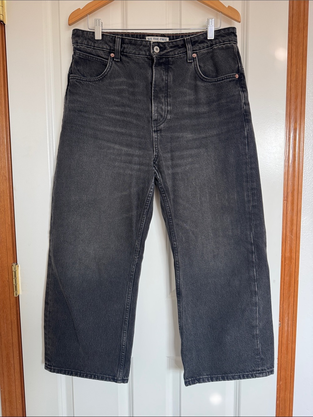 We The Free Women’s Charcoal Relaxed Wide-Leg Jeans Short